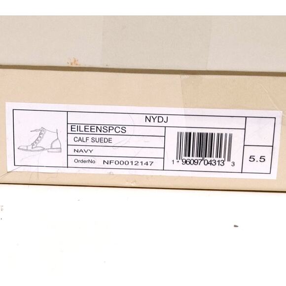 NYDJ Eileenspcs Ankle Boots Lace-Up Block Heel Soft Suede Blue Womens Size 5.5 - Picture 8 of 9